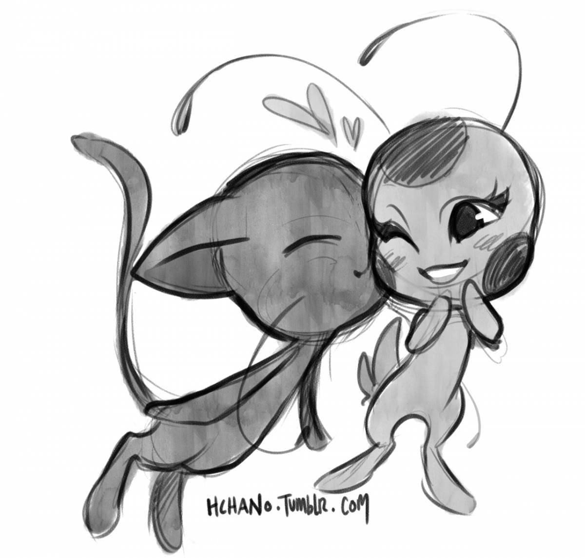 Photo Tiki ladybug coloring page