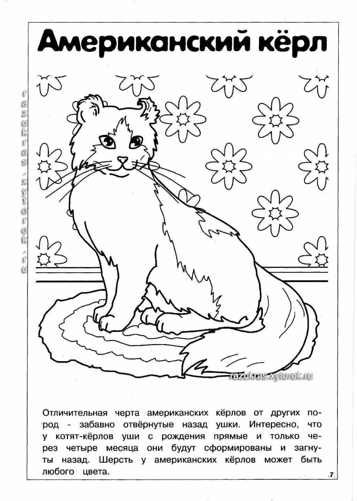 Adorable cat breed coloring book with names