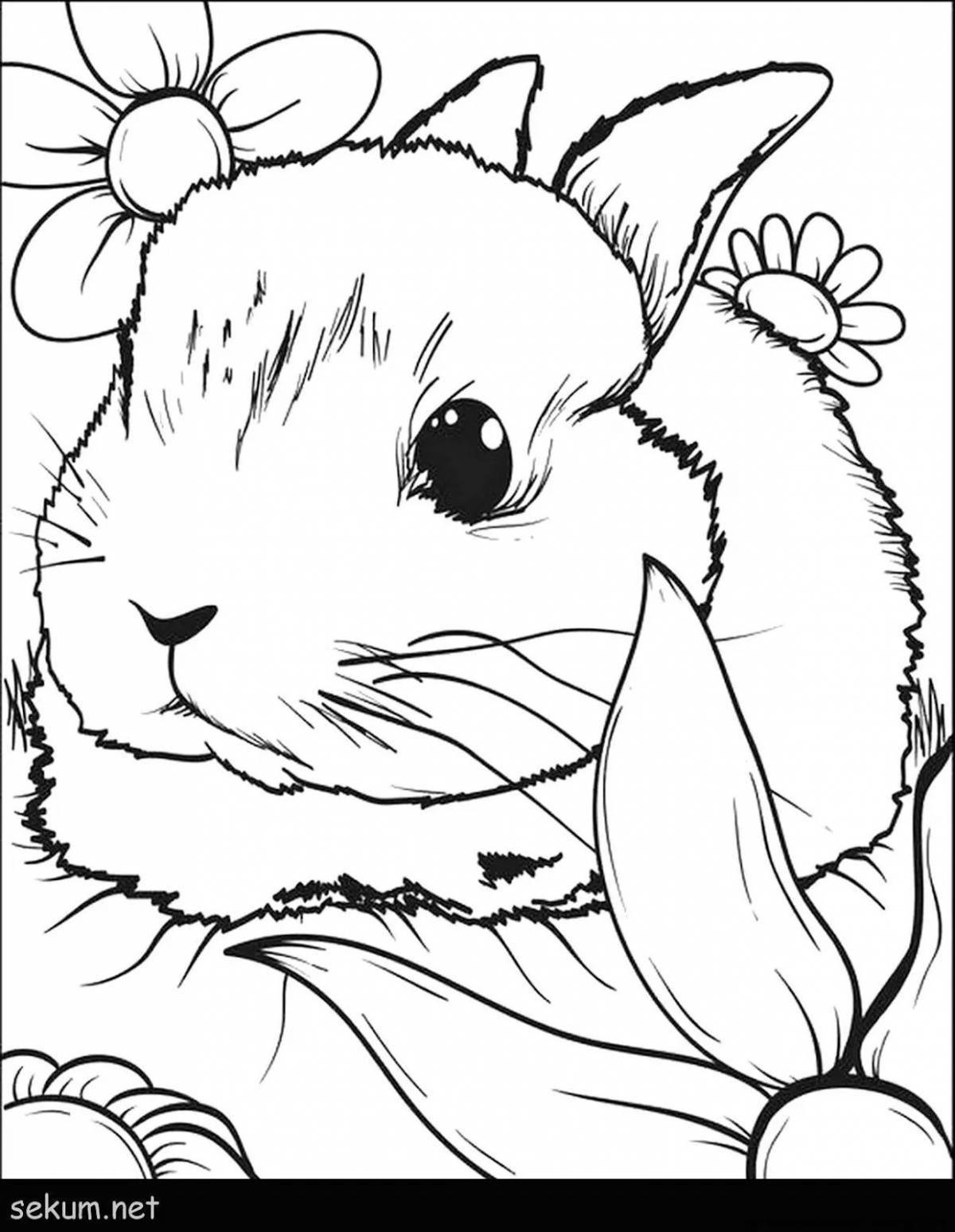 Adorable bunny coloring pages for girls