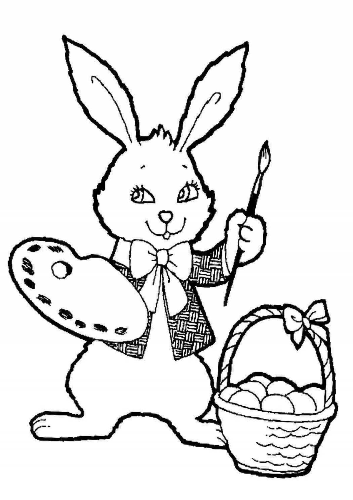 Joyful coloring pages for bunny girls