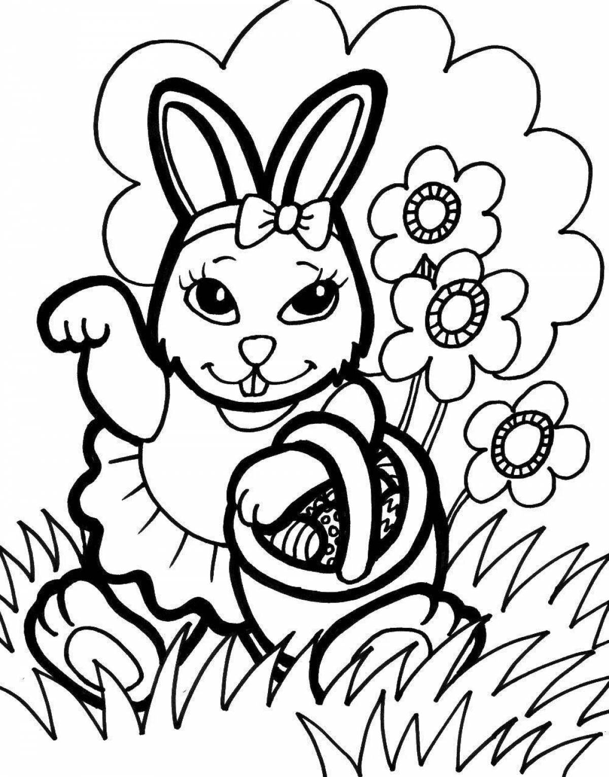 Radiant coloring page bunnies for girls