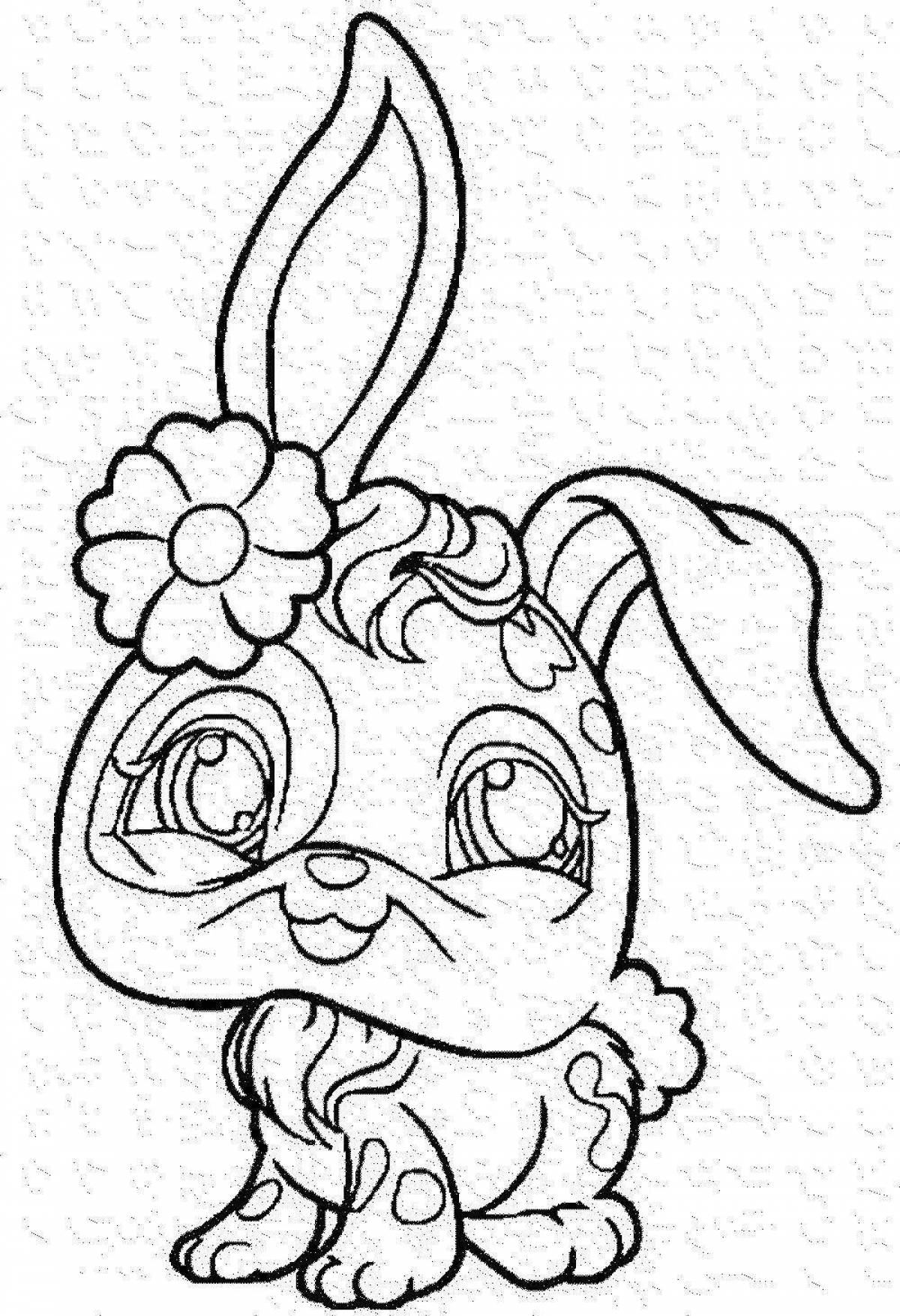 Joyful coloring pages for girls bunnies