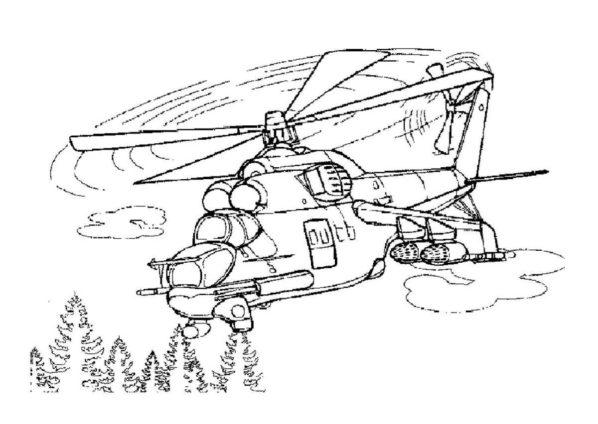 Violent military vehicles coloring page