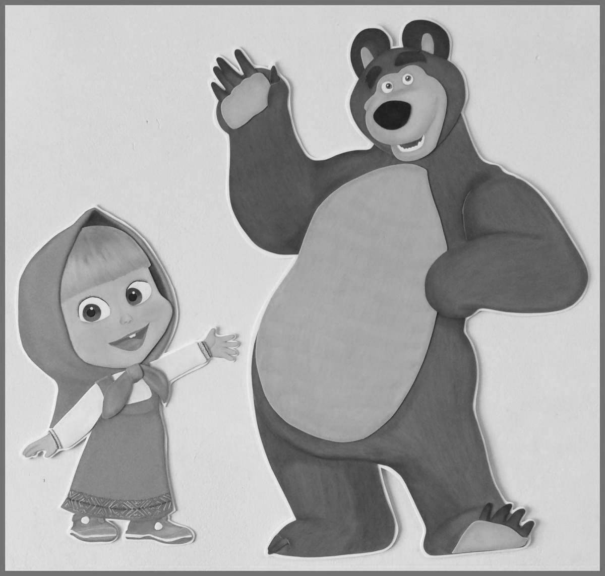 Color-loving Masha and the bear coloring book