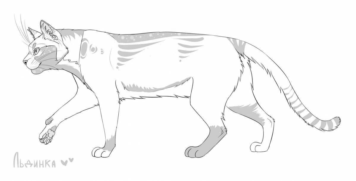 Majestic blue star cats warriors coloring page