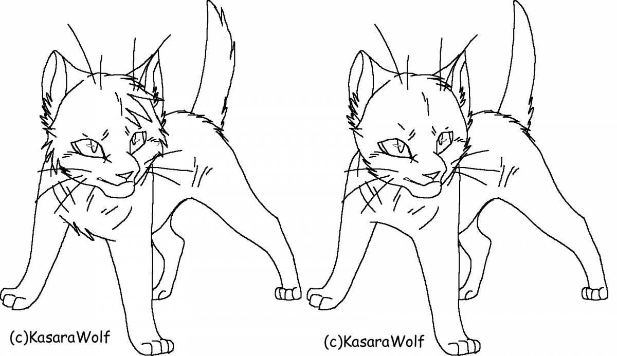 Dazzling blue star cats warriors coloring page