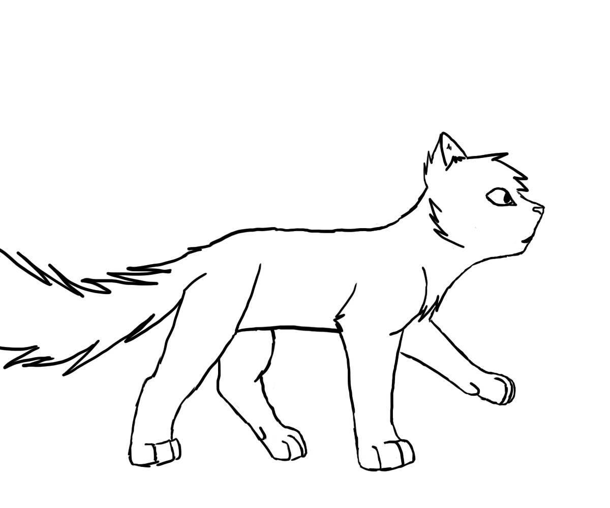 Coloring page elegant blue starry cat warriors