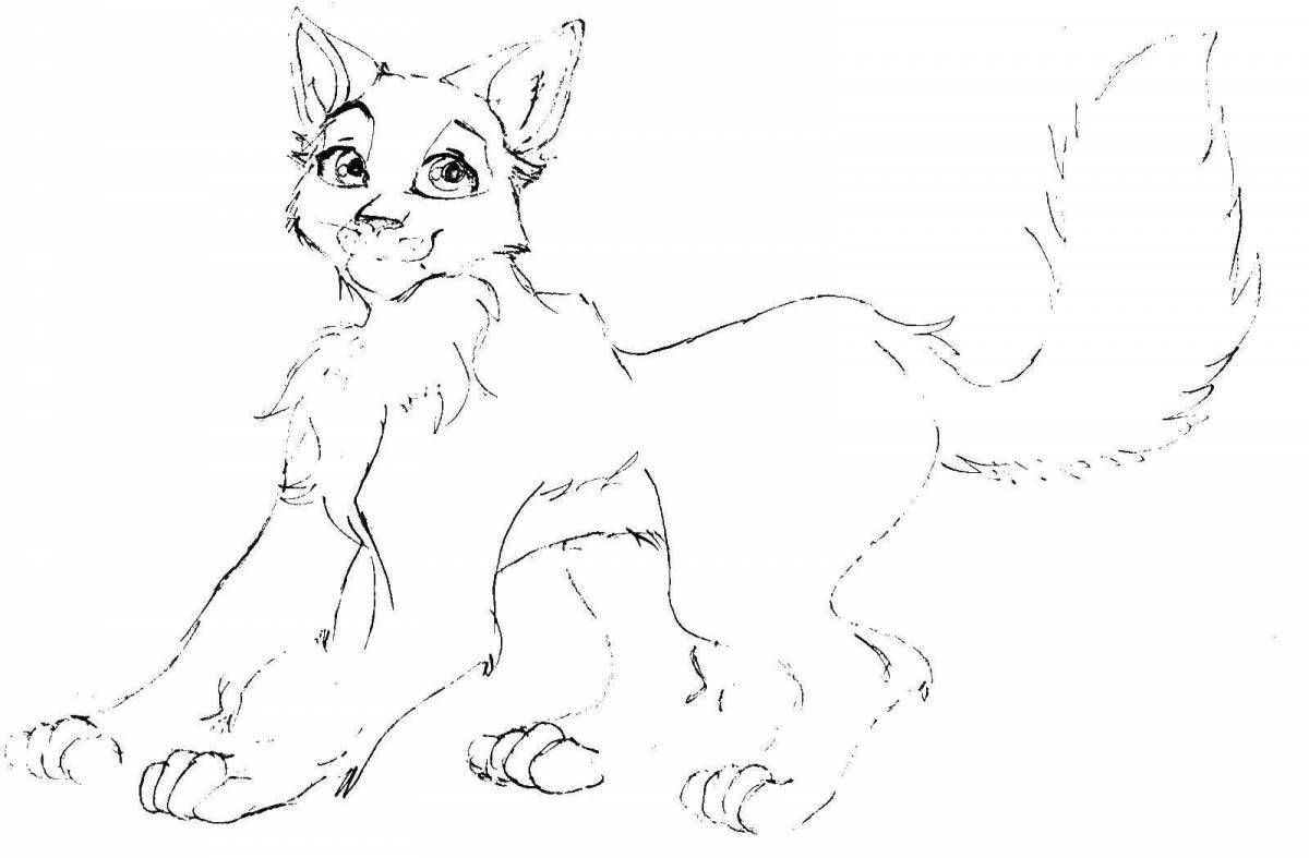 Coloring book bright blue star warrior cats