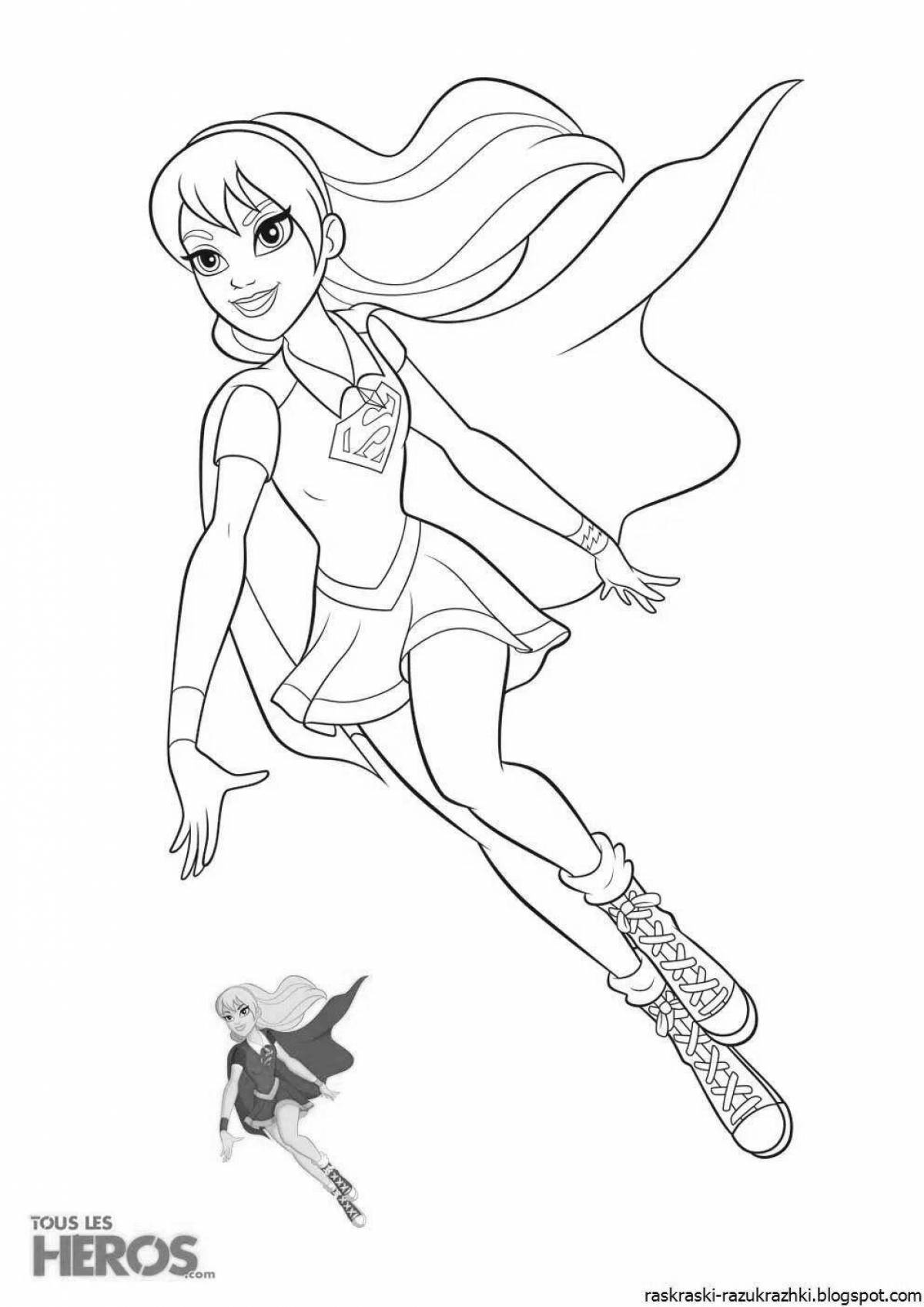Perfect super girl coloring page