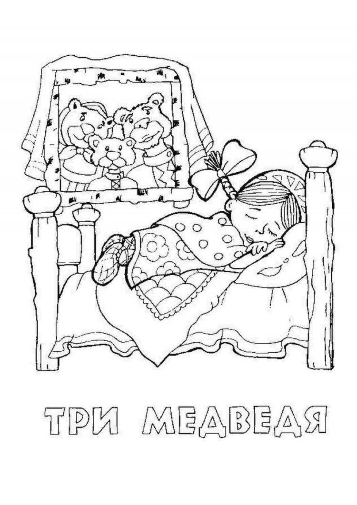 Fabulous three bears and masha coloring pages