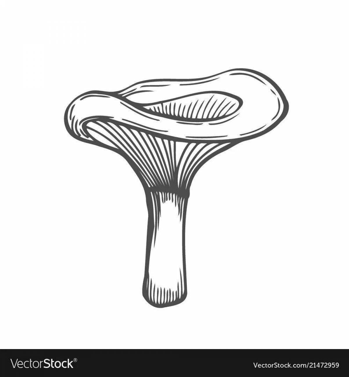 Adorable chanterelle mushroom coloring page