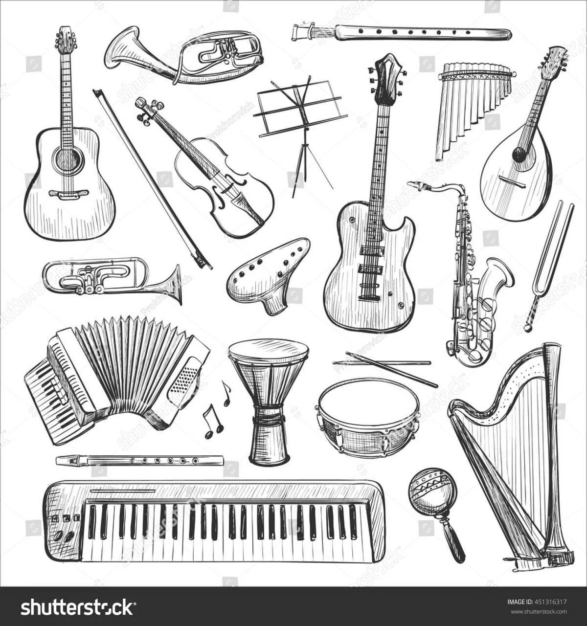 Coloring book outstanding musical instruments grade 2