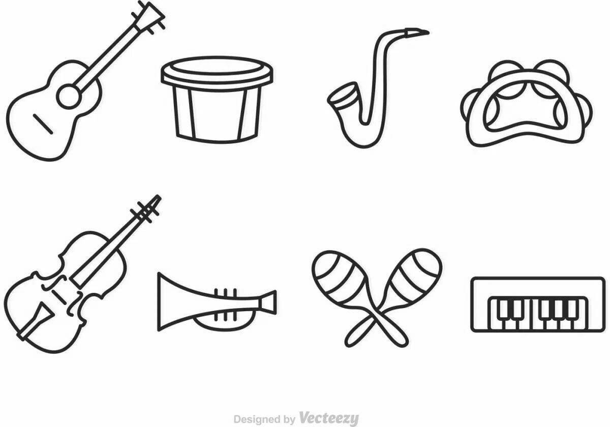 Coloring percussion musical instruments grade 2