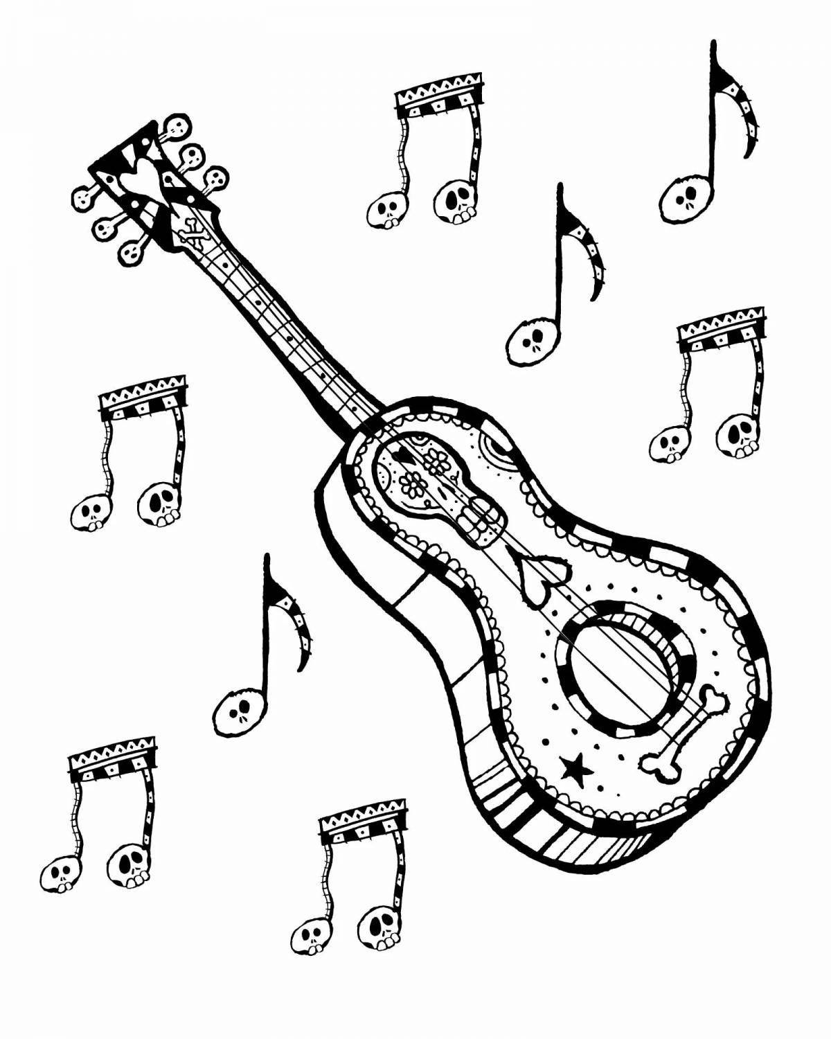 Coloring page unusual musical instruments Grade 2