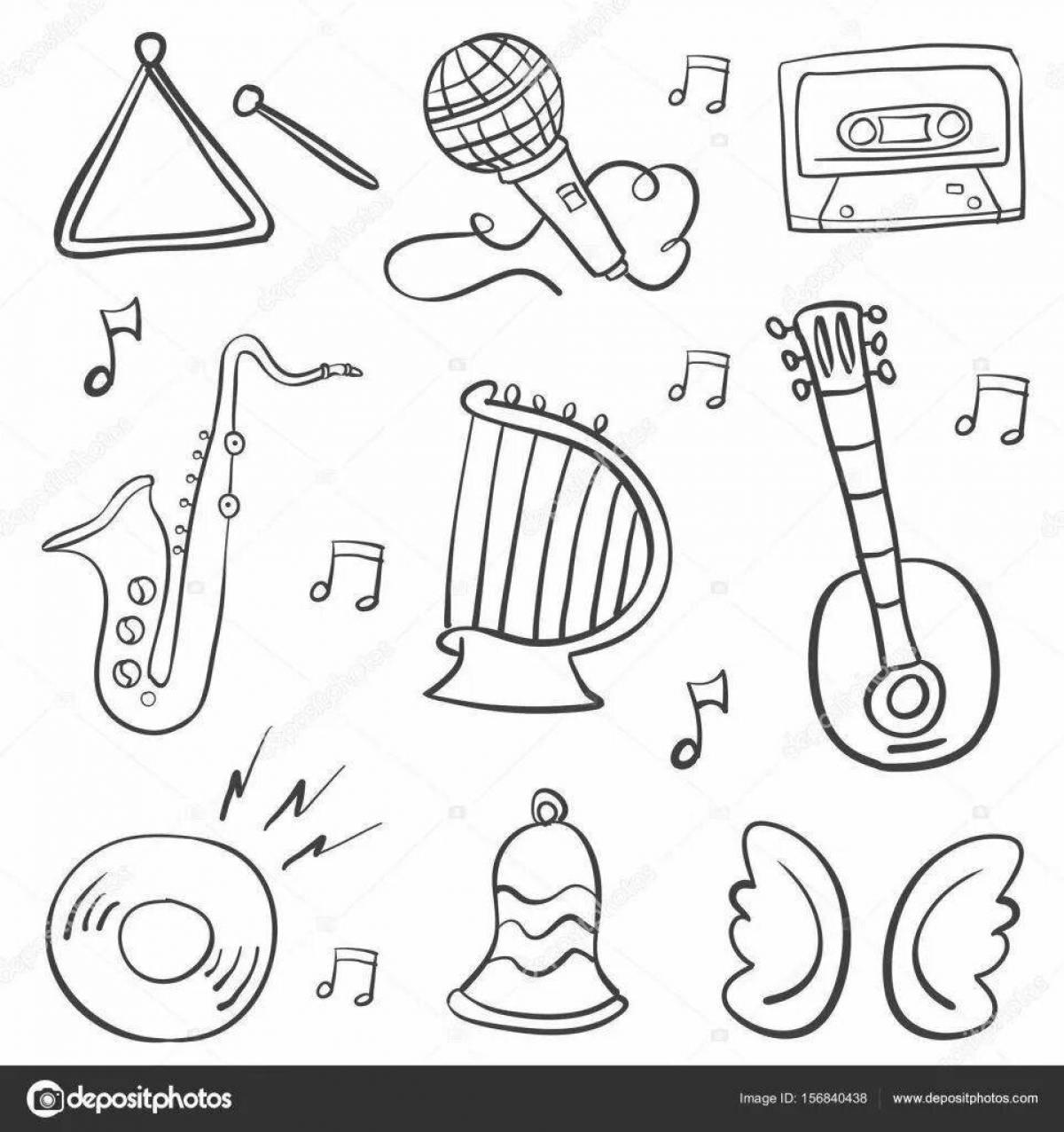 Distinctive musical instruments grade 2 coloring book