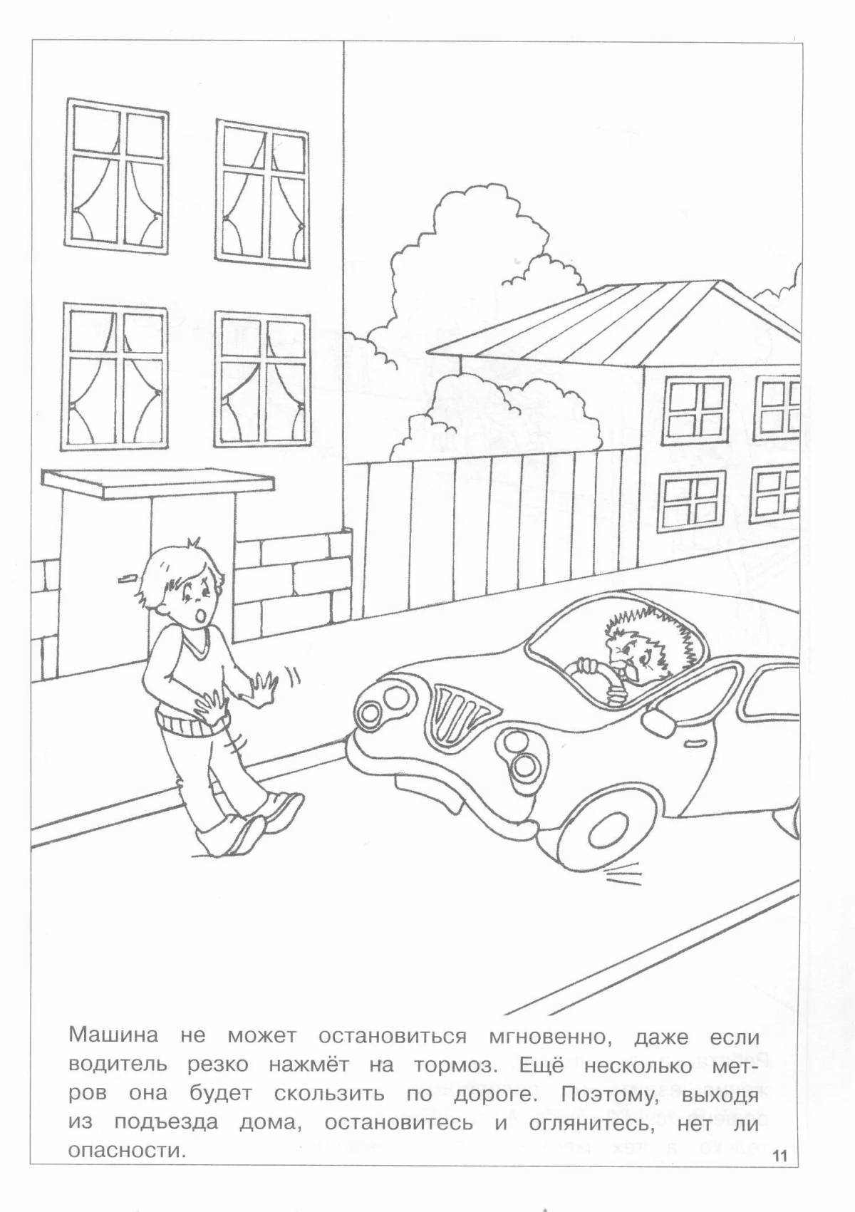Live coloring of traffic rules for grade 2