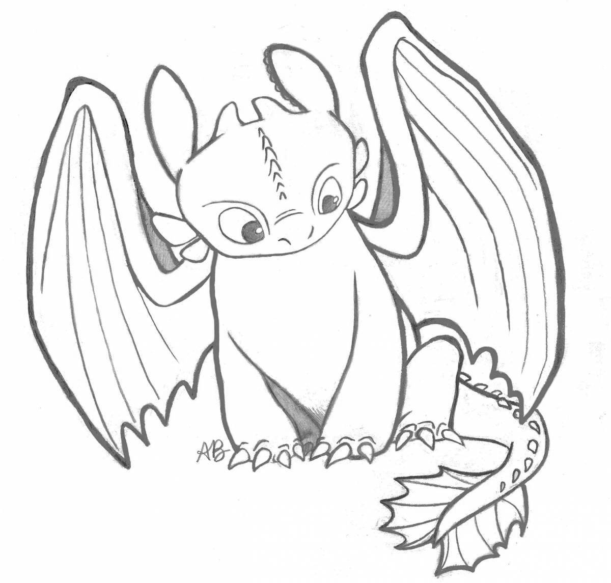 Playful night fury coloring page