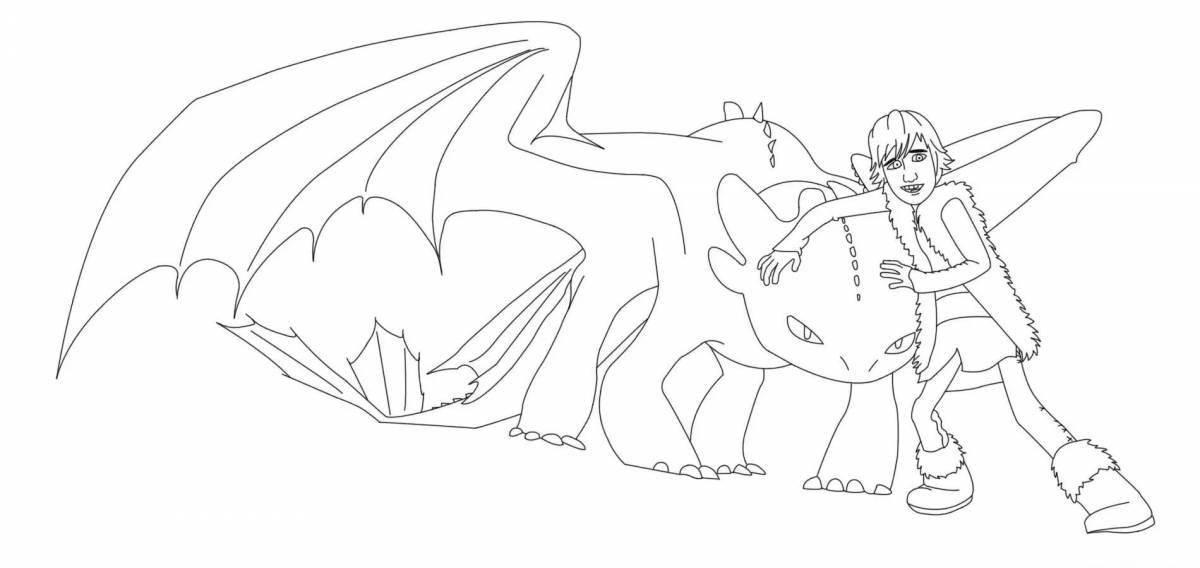 Charming night fury coloring page