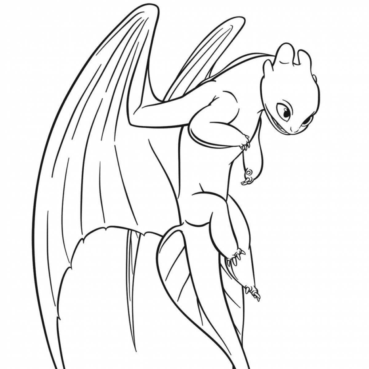 Dynamic Night Fury coloring page