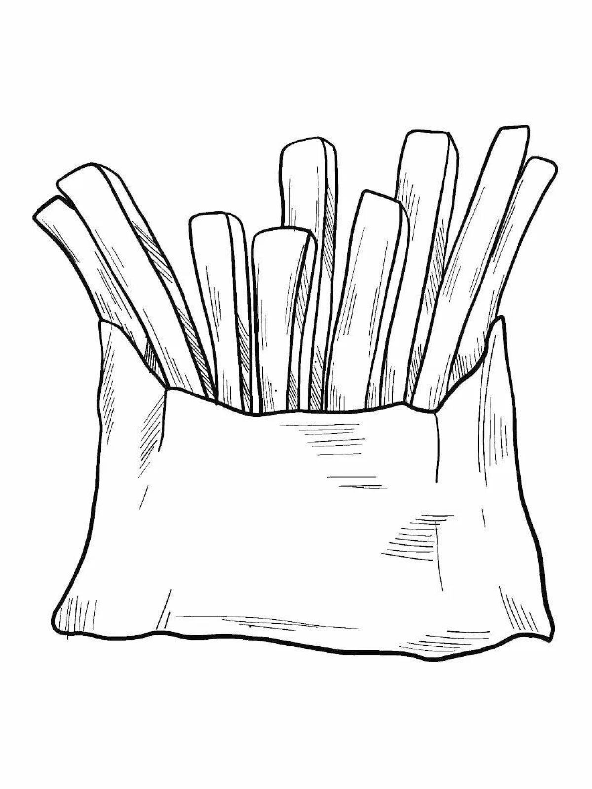 Fun french fries coloring book for kids