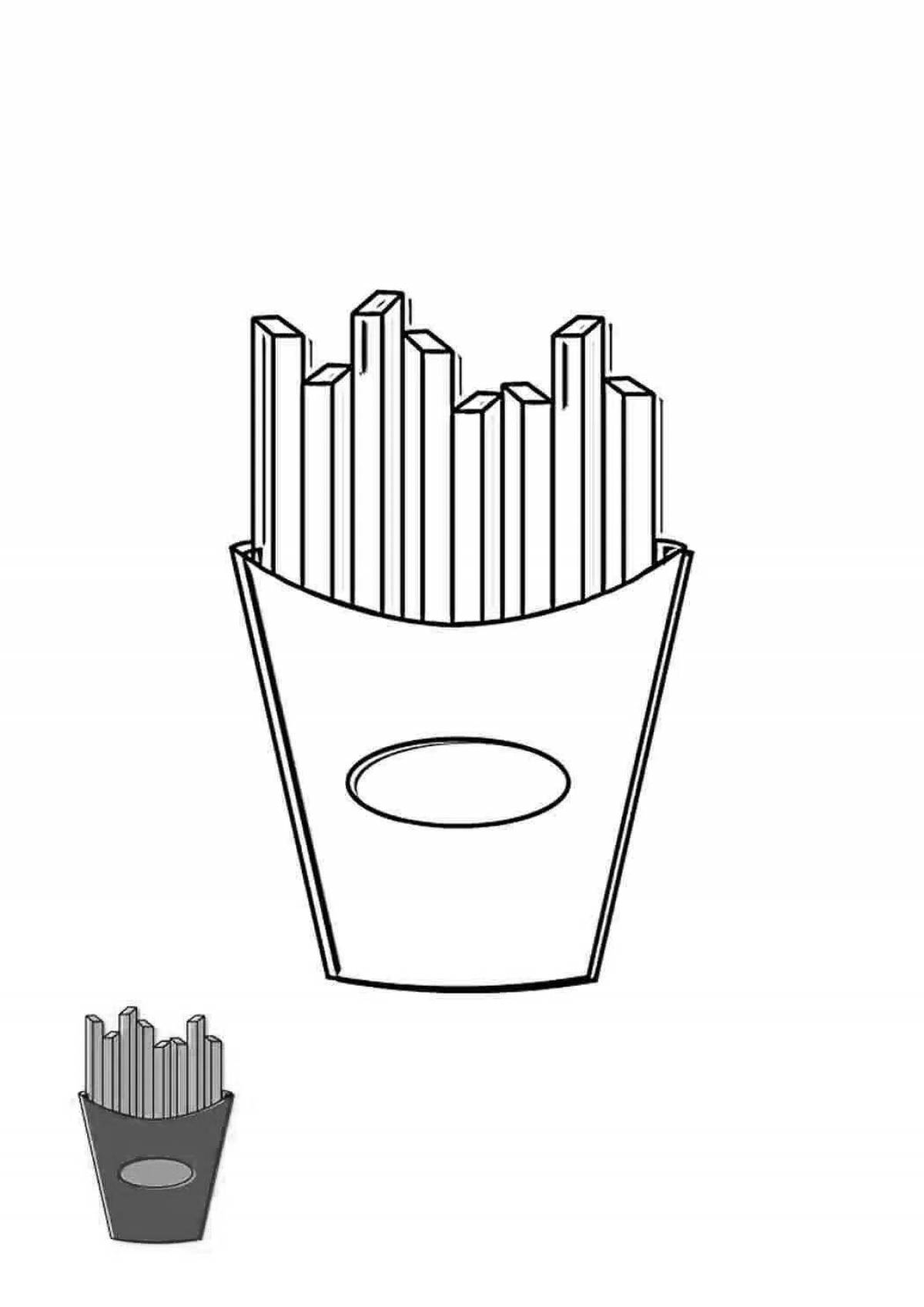 French fries coloring book for kids