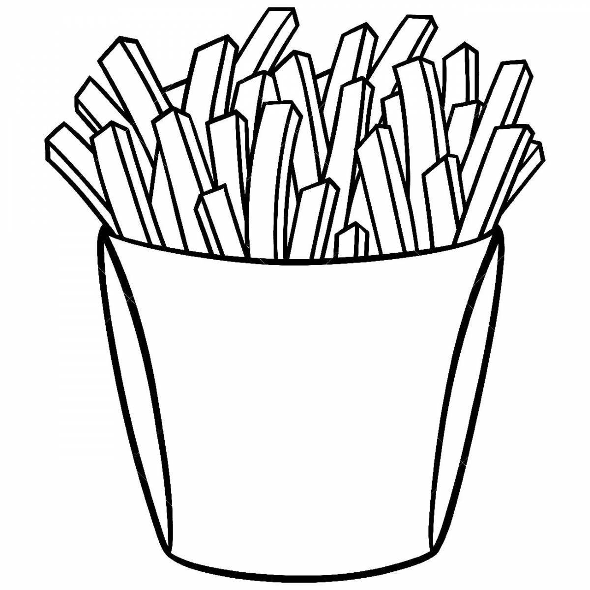 Delightful french fries coloring book for kids