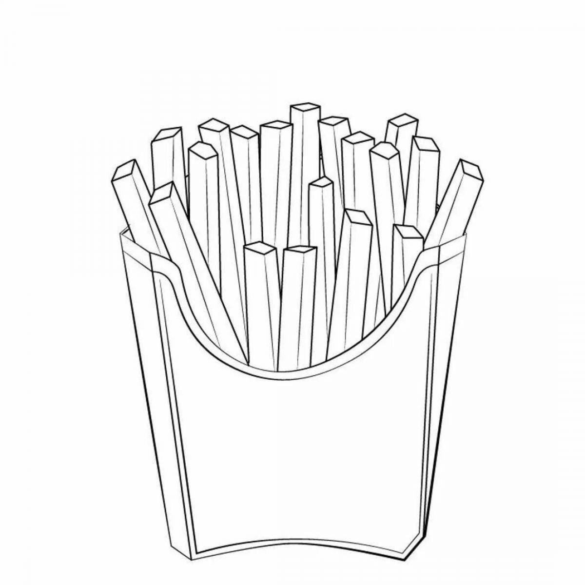 French fries fun coloring book for kids