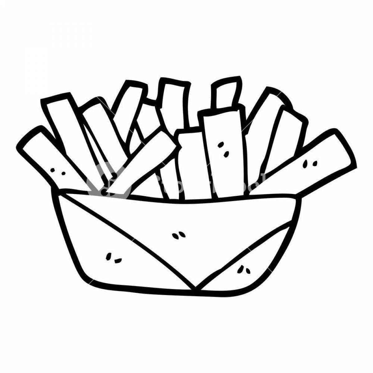 Coloring page sweet potato fries for kids
