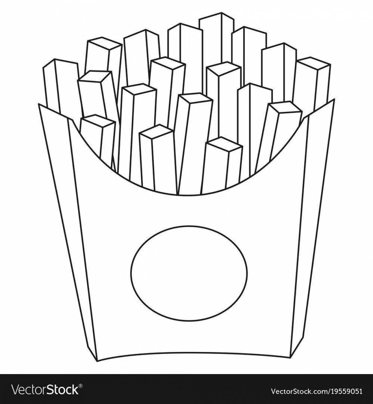 French fries coloring pages for kids