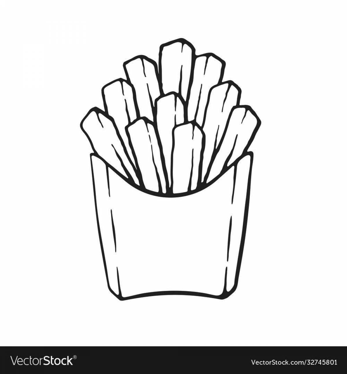 Exciting french fries coloring book for kids