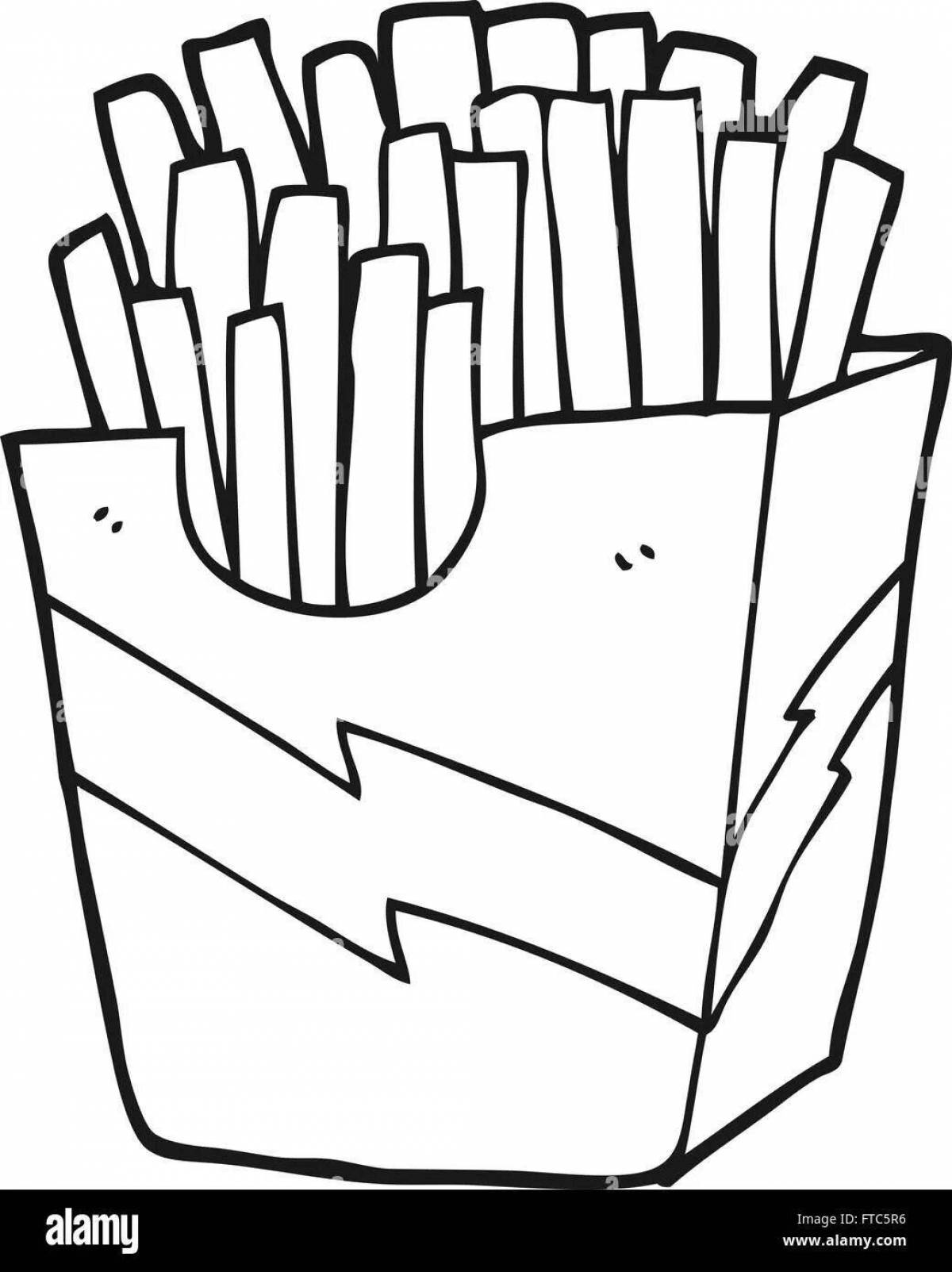 Inspirational french fries coloring book for kids