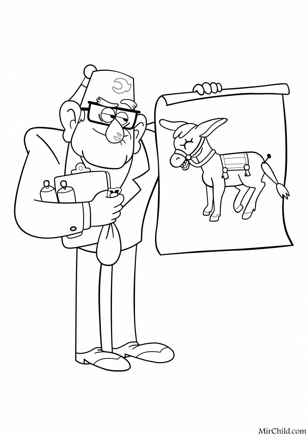 Coloring funny uncle stan gravity falls