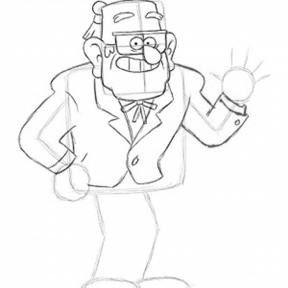 Gravity festive falls uncle stan coloring page