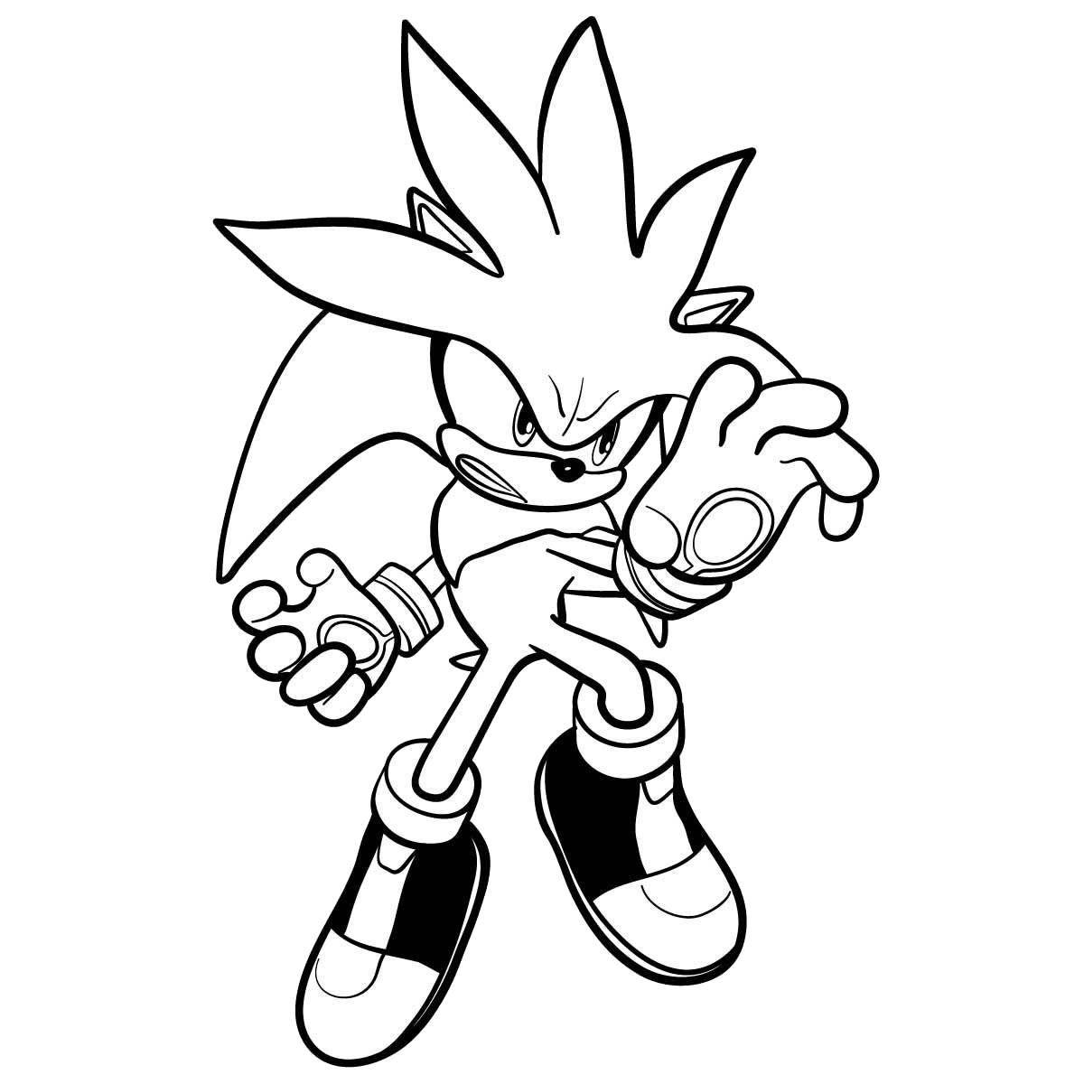 Sonic silver and shadow bold coloring