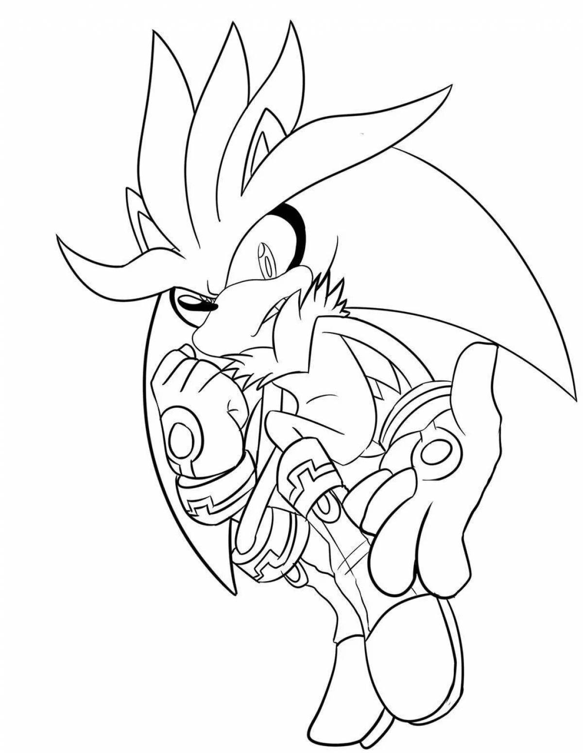 Charming coloring sonic silver and shadow