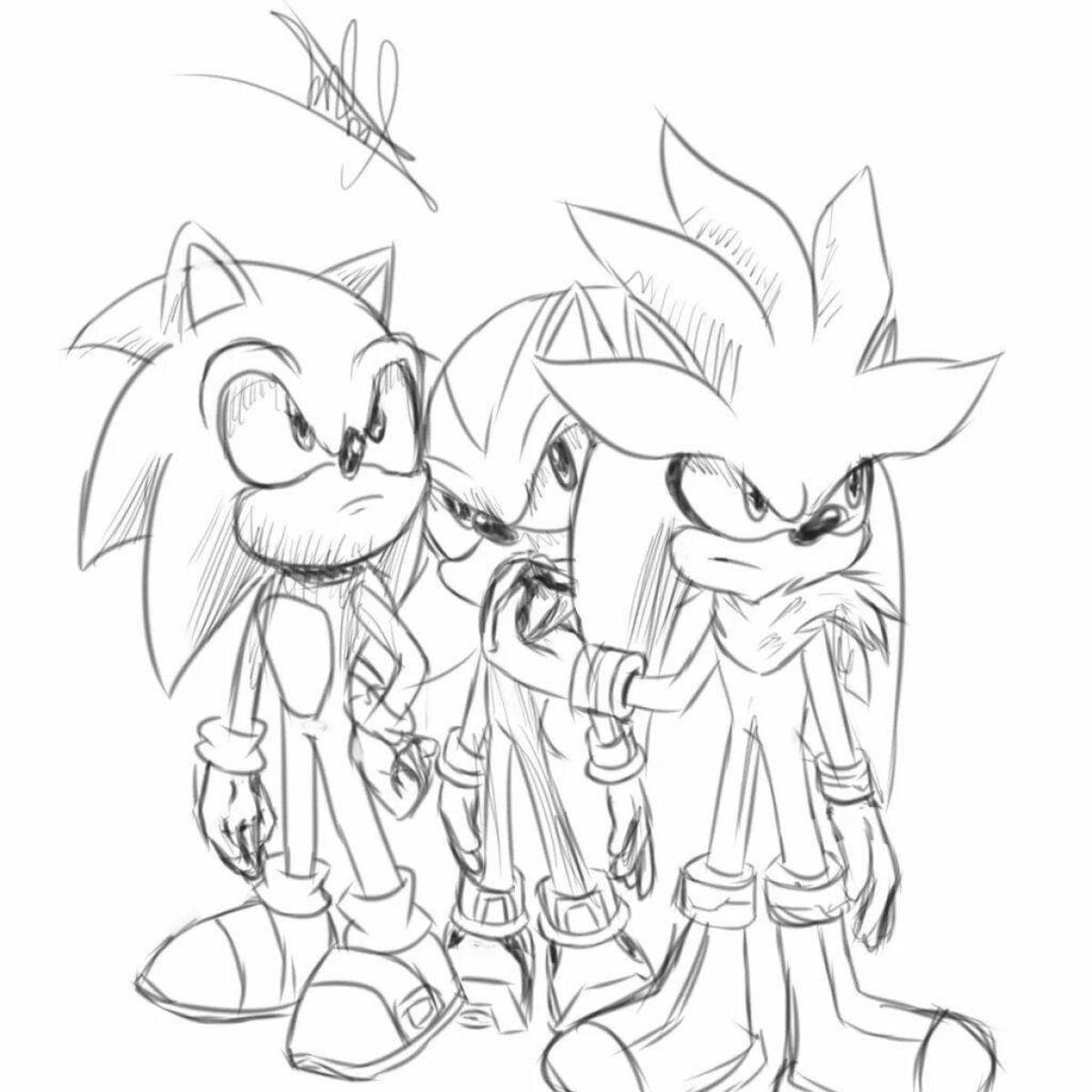 Beautiful coloring sonic silver and shadow