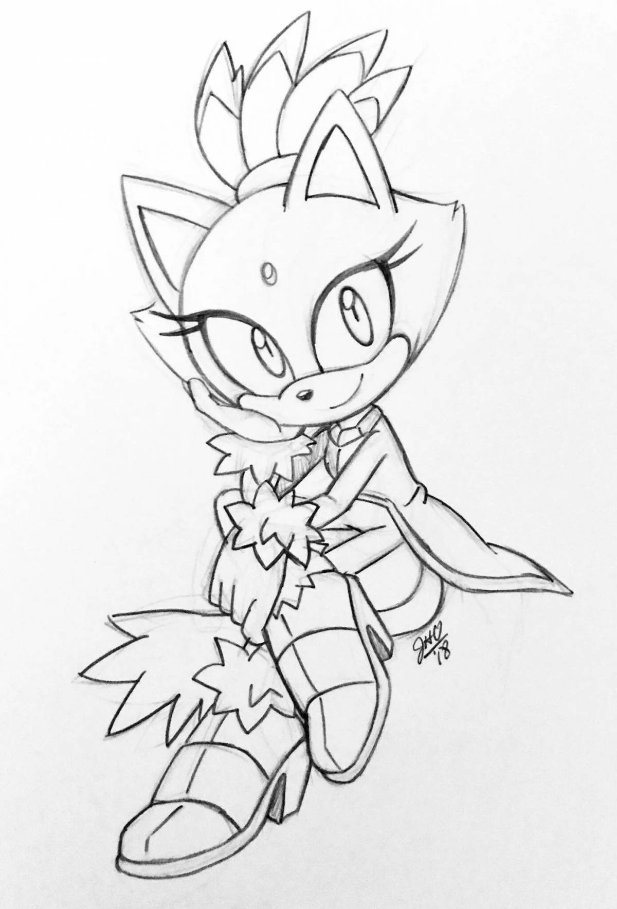 Beautiful coloring sonic silver and shadow