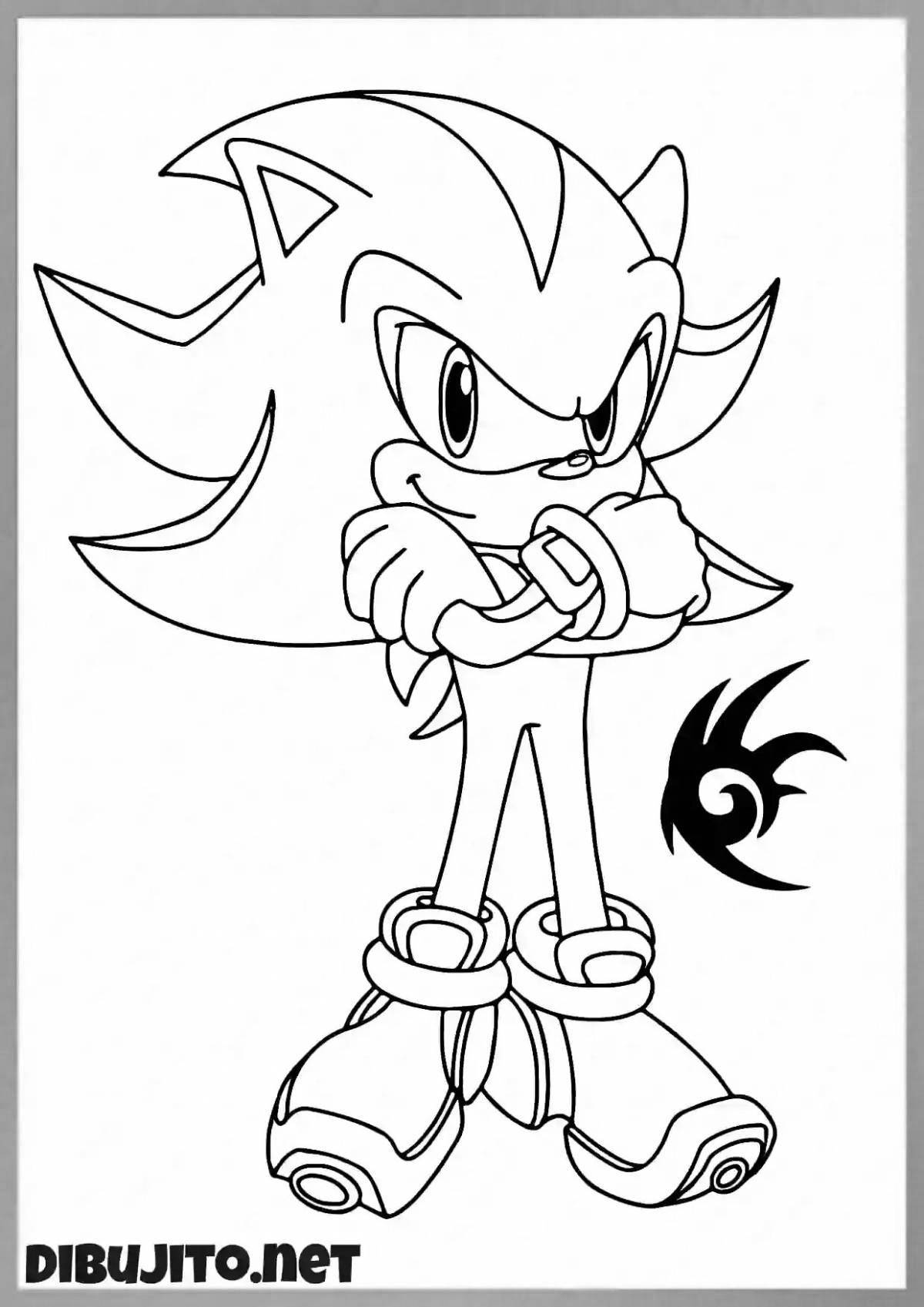 Joyful coloring sonic silver and shadow