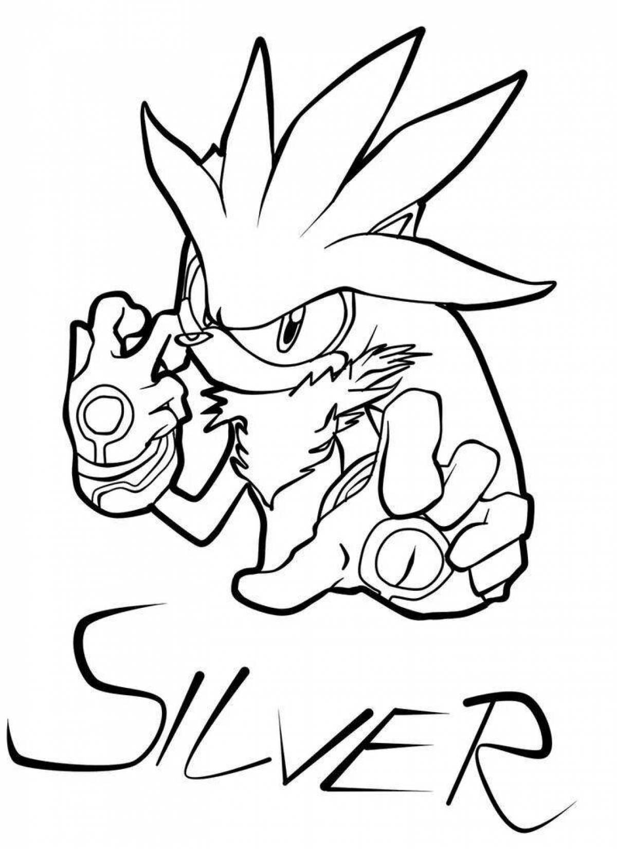 Animated coloring sonic silver and shadow