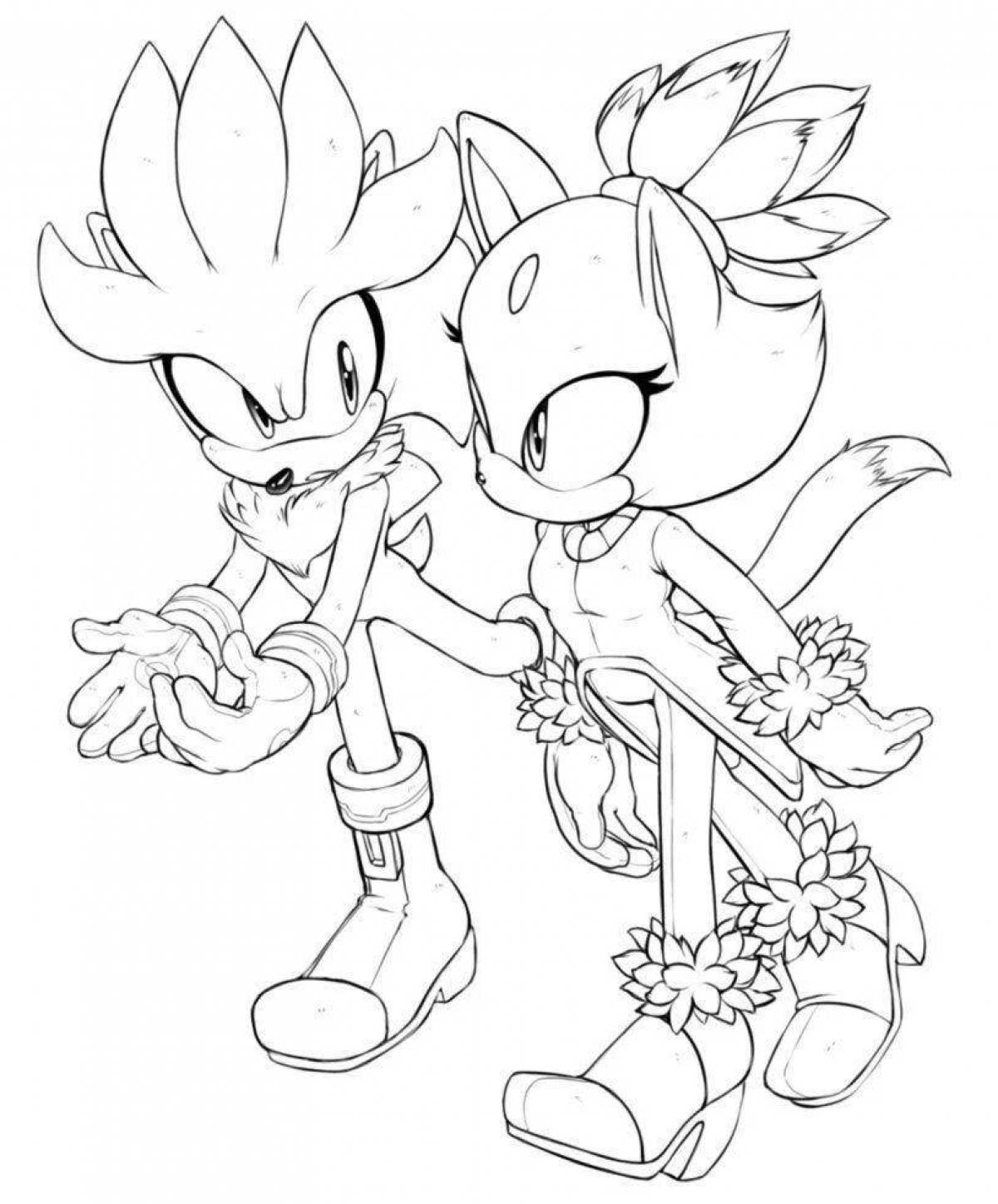Sonic silver and shadow vibrant coloring