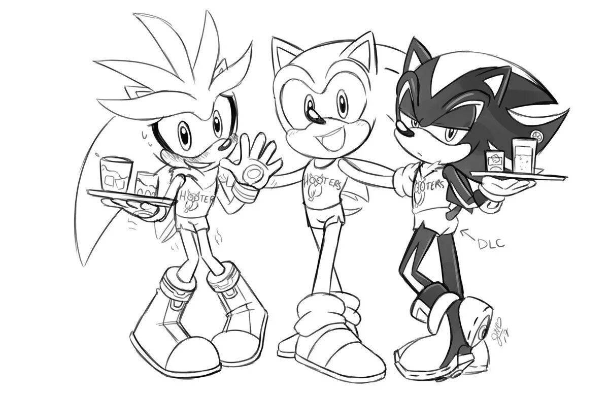Fancy sonic silver and shadow coloring