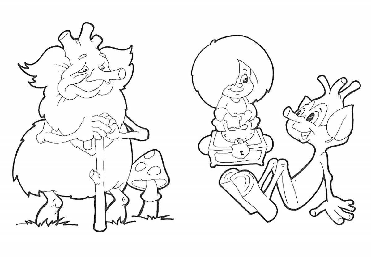 Animated goblin coloring page for toddlers
