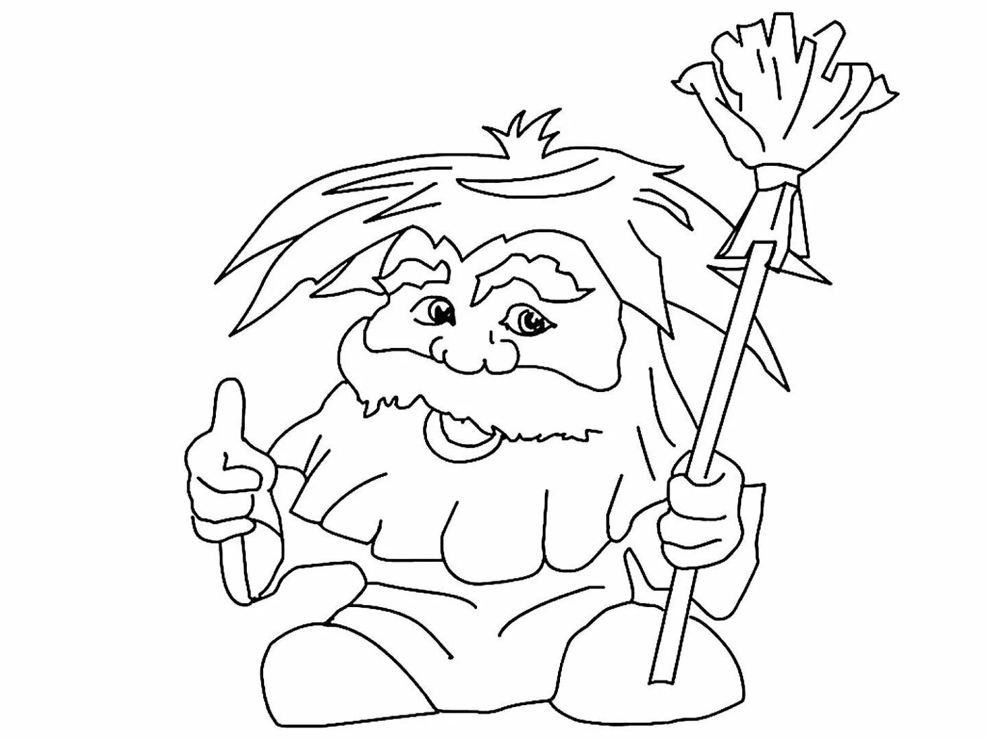 Glittering Animated Goblin Coloring Page for Students