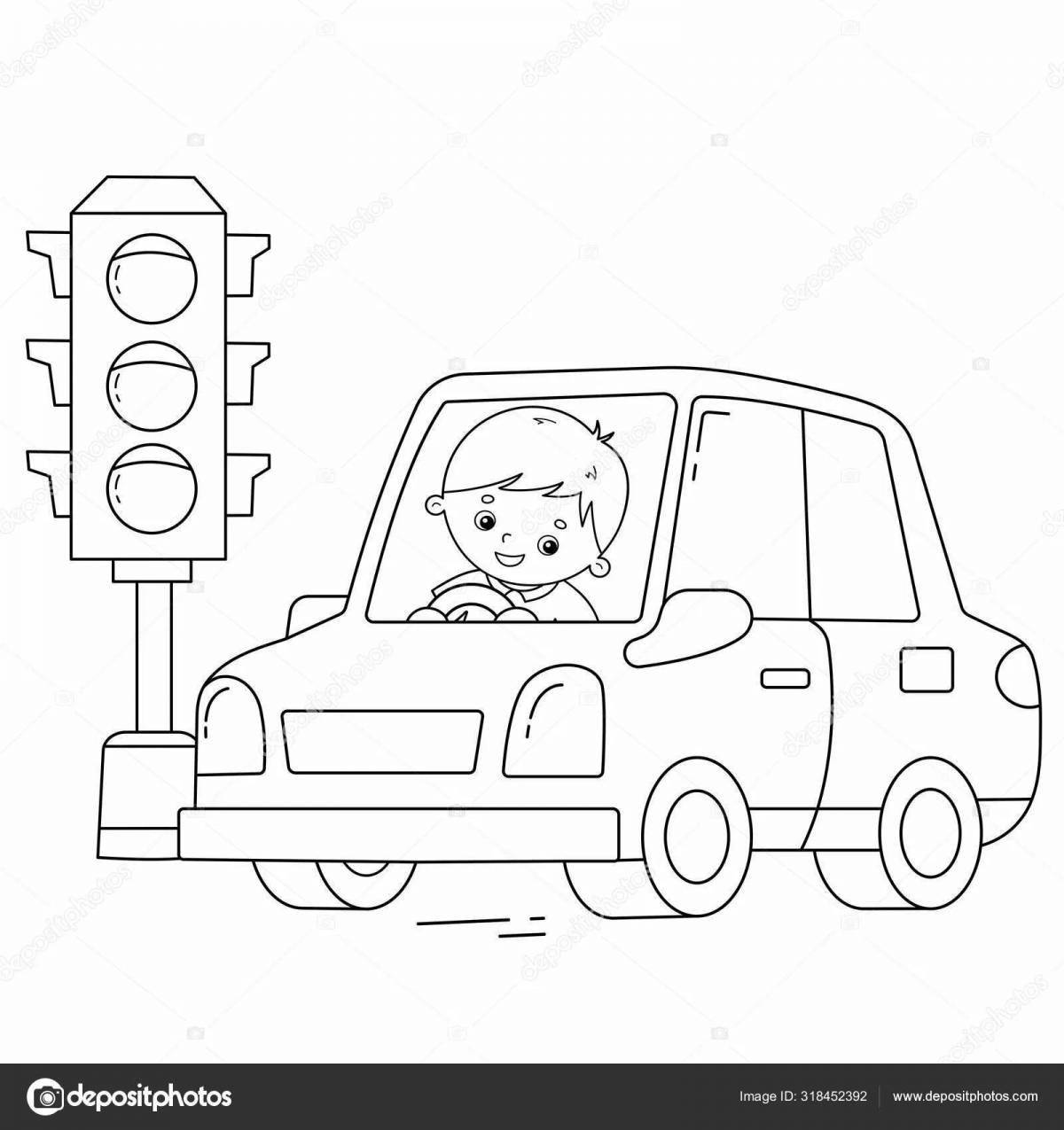 Traffic Rules Coloring Page