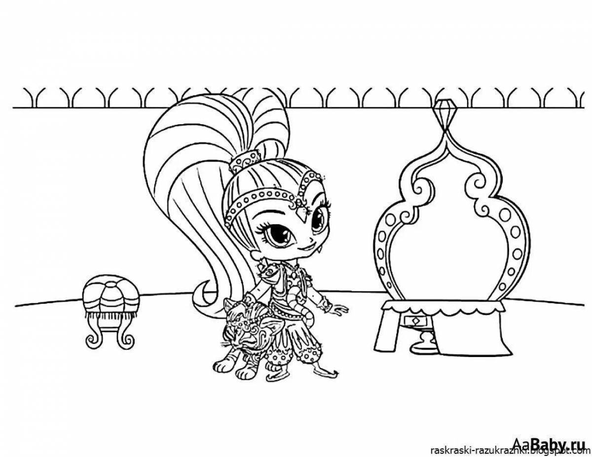 Gorgeous coloring book for girls shimmer and shine