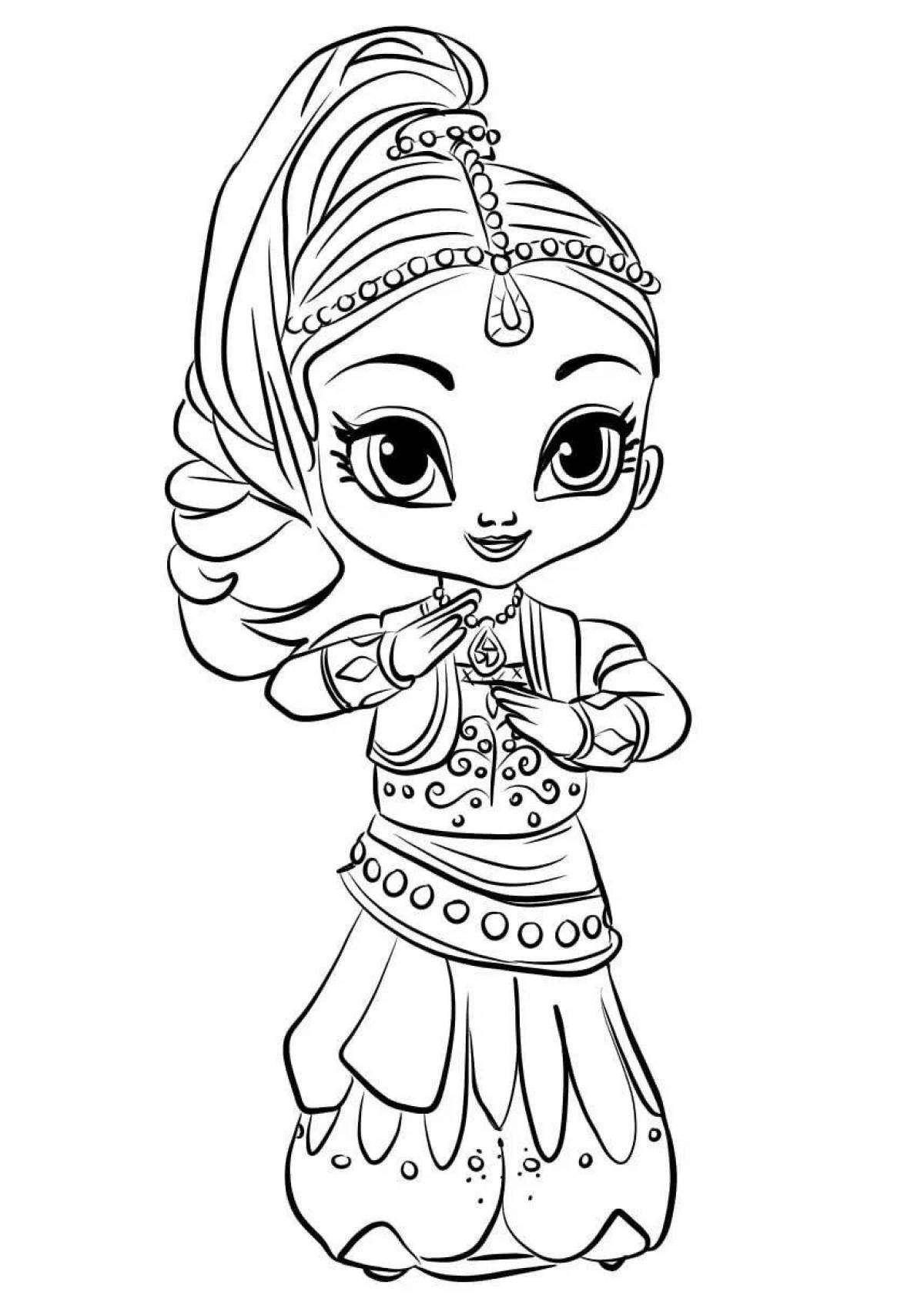 Exquisite coloring book for girls shimmer and shine
