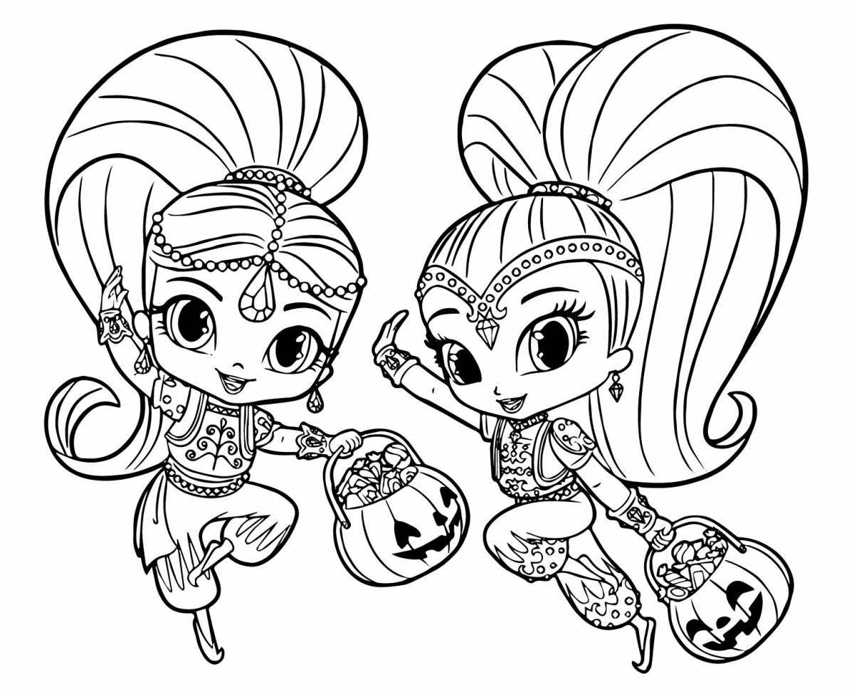 Shimmer and shine coloring book for girls