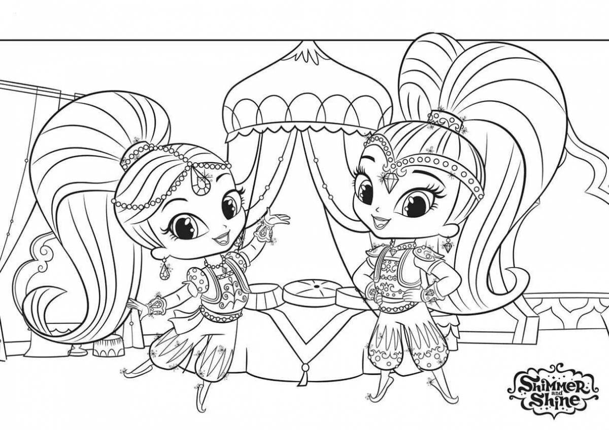 Photo Shimmer and shine beautiful coloring book for girls