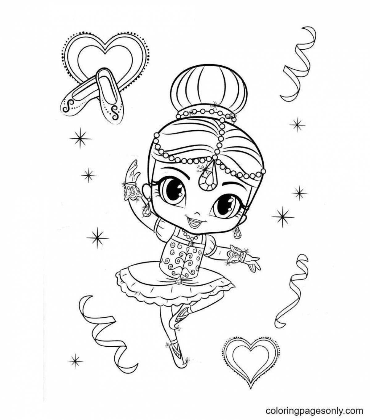 Colourful coloring for girls shimmer and shine