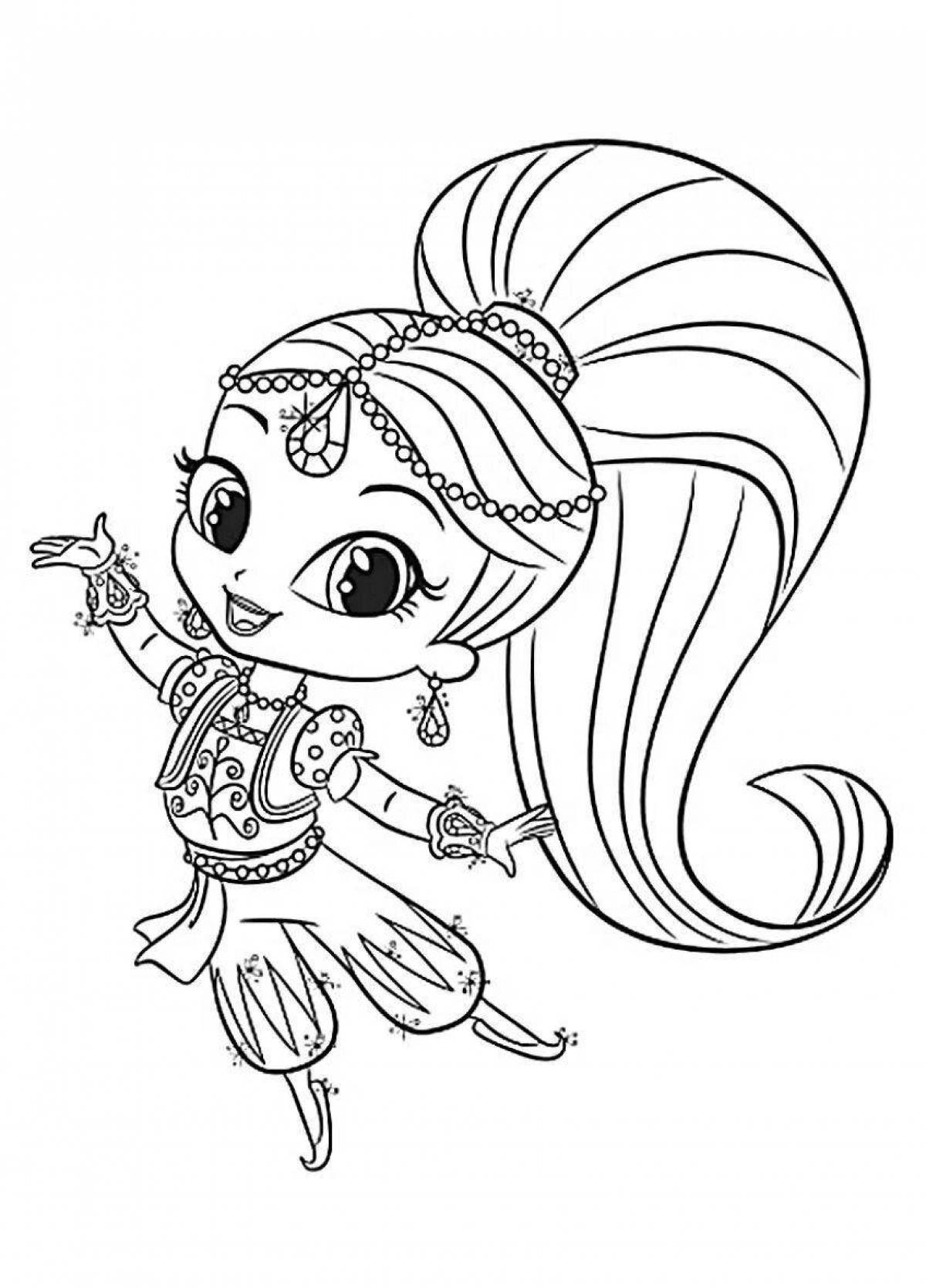 Shimmer and shine coloring book for girls